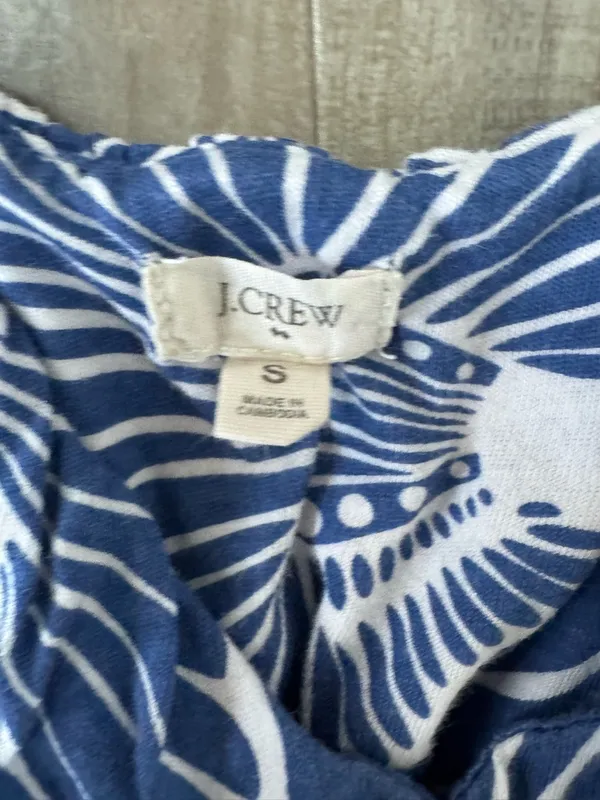 J. Crew Blue & White Floral Tank Top - Image 4