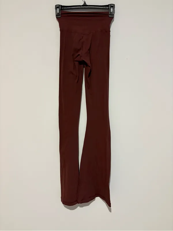 OFFLINE by Aerie High Rise Ruched Flare Leggings Brown Burgundy XS - Image 2