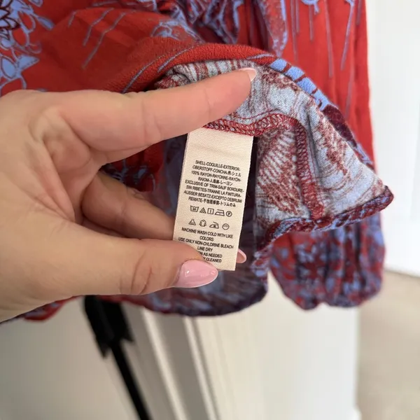 Free people purple red blouse v‎ neck top floral birds of a feather - Image 4