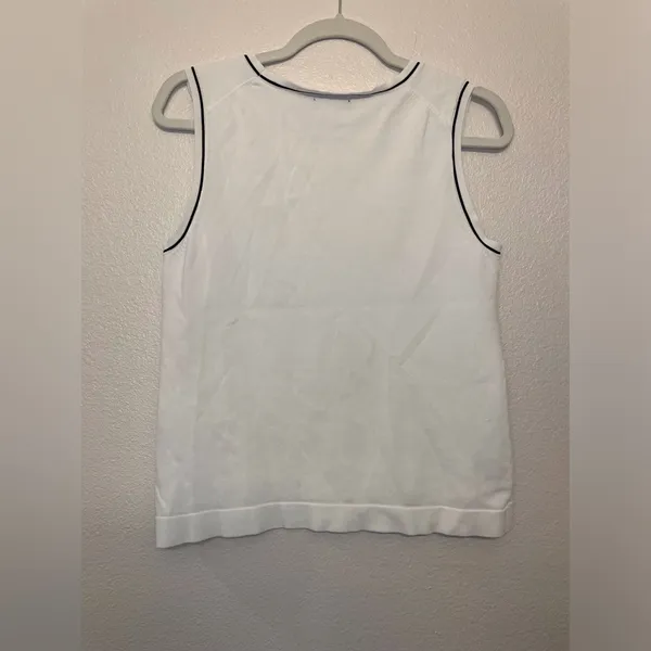 KARL‎ LAGERFELD PARIS Women’s Tipped Knit Tank Top Size S - Image 3