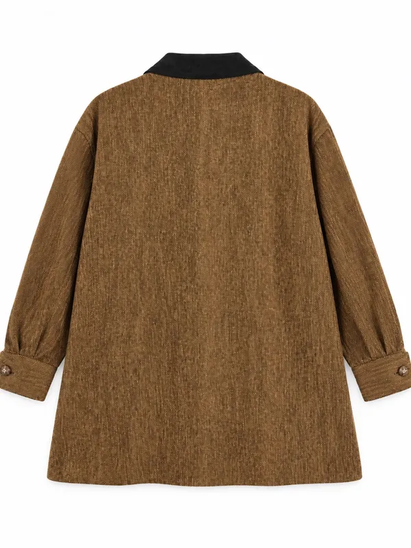 Willi Smith Collection Car Coat Women Large Brown Vintage Wool Blend - Image 3