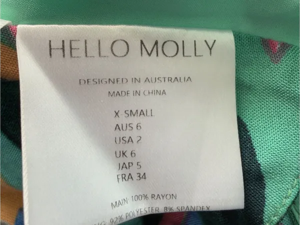 Hello Molly XS Multicolor Off The Shoulder Puff Sleeves Crop Top Tropical Print - Image 7
