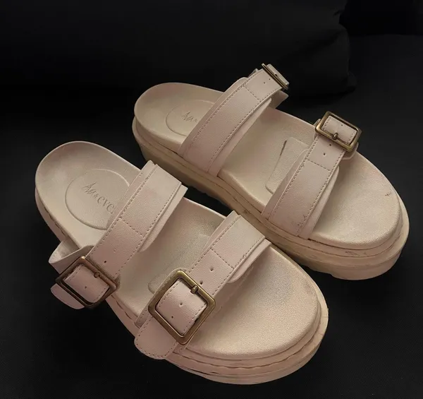 Ava & Ever White cream coastal summer buckle platform sandals city style boho - Image 3