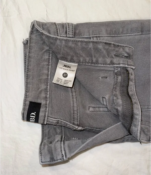 Just Black Denim Jeans High Rise Wide Leg Gray Denim 27 - Image 3