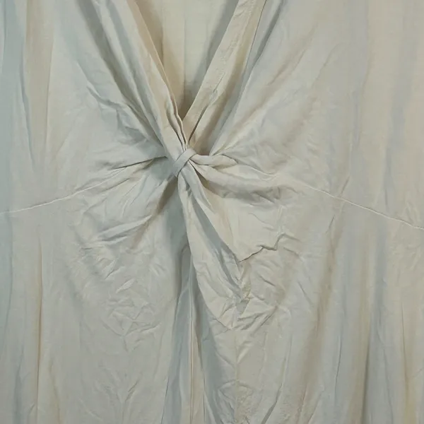 Fresh Produce Twist Front Dress XXL Vanilla Off-White 3/4 Sleeve Midi‎ Made USA - Image 5