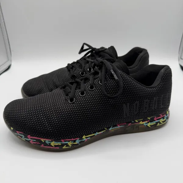 NOBULL Mesh Trainer Shoes Womens 8 Mens 6.5 Black Neon CrossFit Gym Sneaker - Image 3