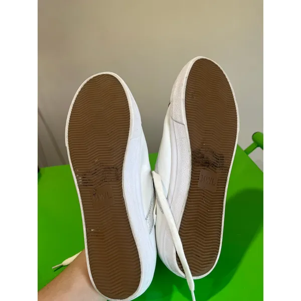 Madewell‎ Leather Sneakers White Gray Low Top Casual Shoes Sz 9 - Image 8