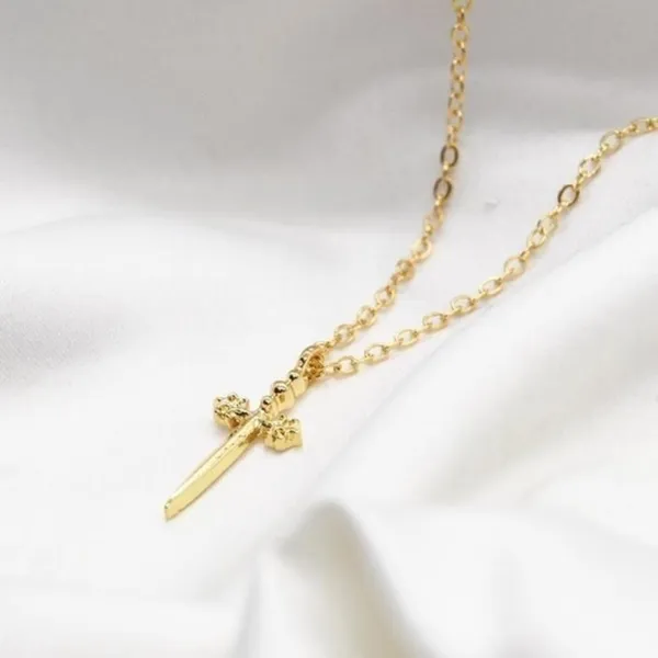 Small Gold Sword Necklace - Image 2