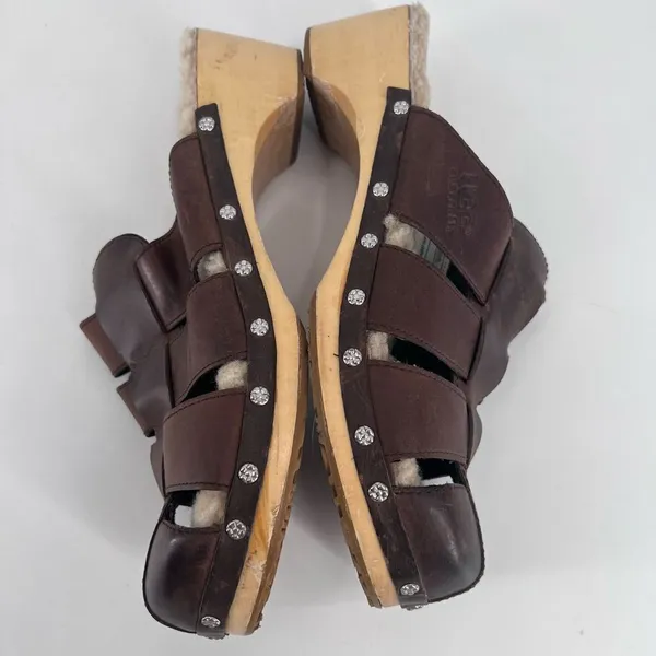 Ugg‎ Fisherman Ore Clogs Sherpa lined Gaucho shoes sandals Size 9 - Image 6