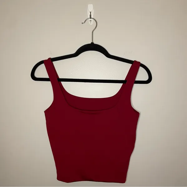 SHEIN Square Neck Crop Cami Tank Top, Red, Size S, NWOT - Image 3