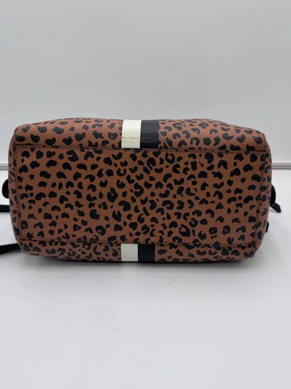 Fossil Leopard Print Satchel Crossbody Bag Wallet Card Holder Matching Set - Image 6