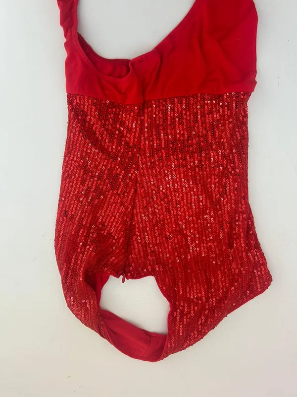 Revolve Supper down Red Sparkles Body Suit - Image 5