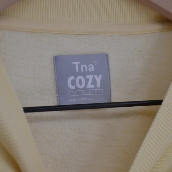 Aritzia TNA Cozy Fleece Perfect Crew Sweatshirt Yellow Solid Pullover Women's S - Image 4