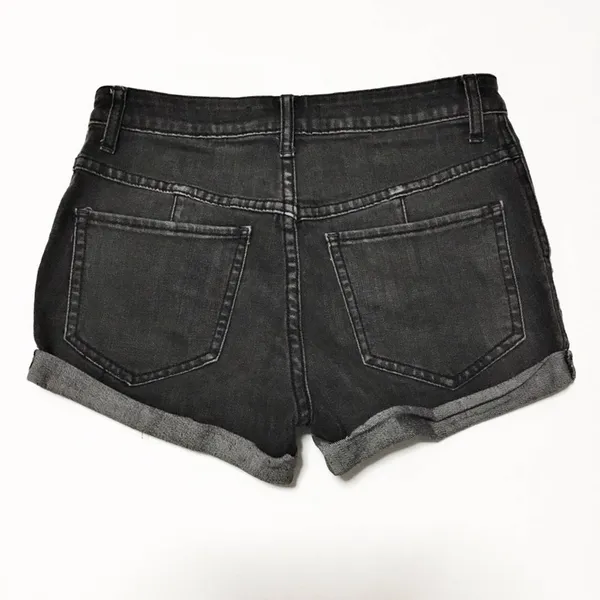 Free People Cutoff Black Raw Hem Shorts - Image 2