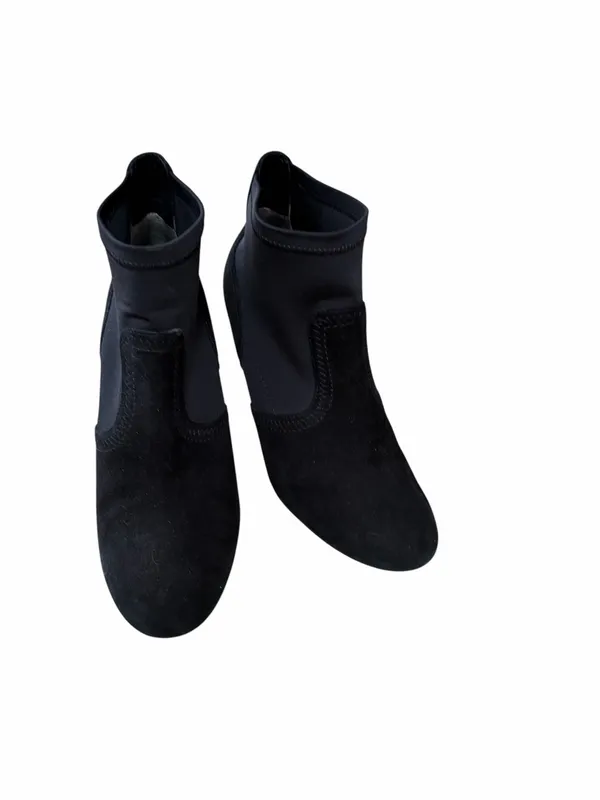 Tory Burch 'Brenda' Wedge Black Suede Bootie Size 8.5 - Image 3