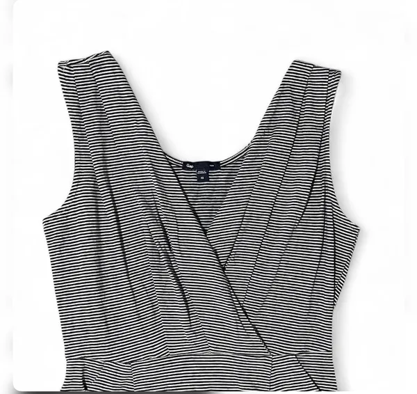 📶 Gap Gray & Navy Striped Mini Dress~Women’s XS - Image 3