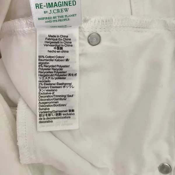 NWT!! J. CREW White Slim Jeans '03‎ 2003 Stretch Solid White High Rise Size 29 - Image 13