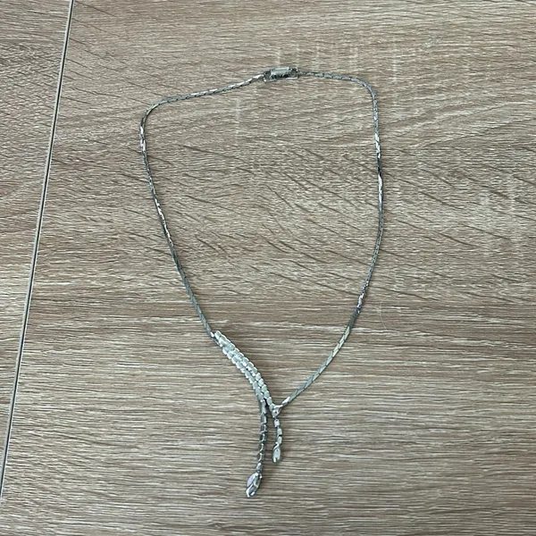 Rhinestone necklace Silver - Image 4
