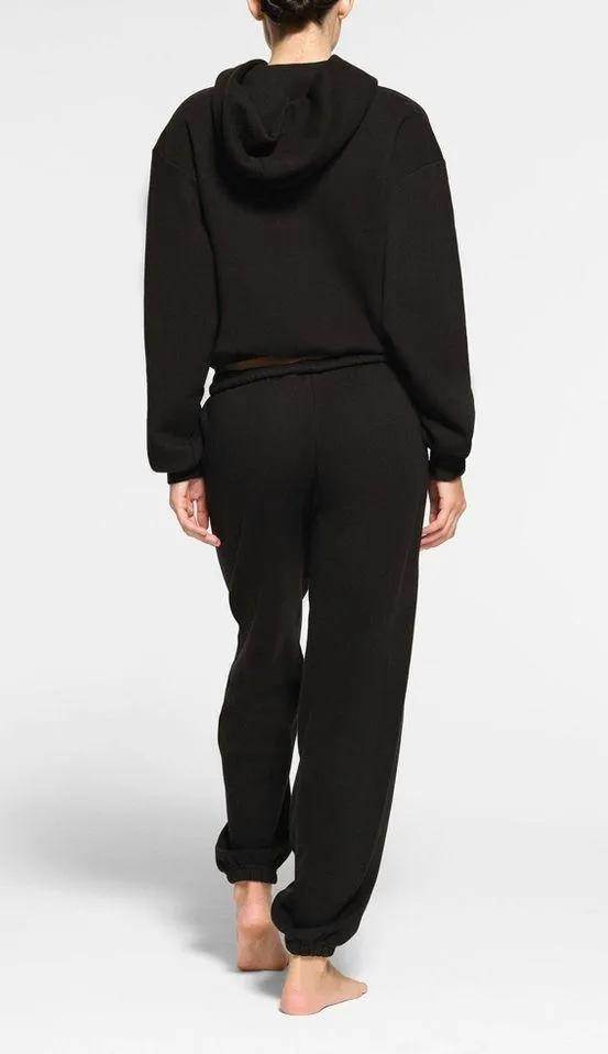 SKIMS COTTON FLEECE HOODIE, Black, Large, $80 - Image 4
