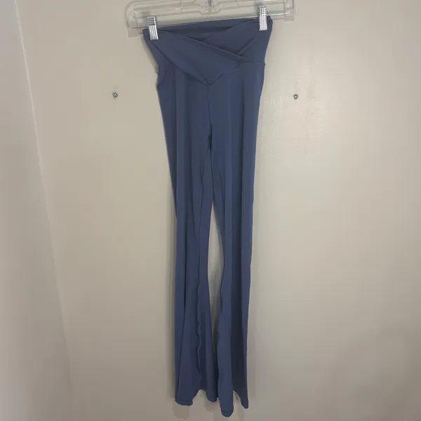 OFFLINE by Aerie Real Me Crossover High Waisted Flare Leggings Blue Small - Image 4