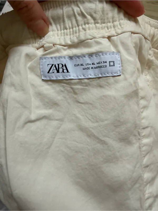 Zara Cream High Rise Pleated Relaxed Pants Minimalist Scandinavian Capsule - Image 3