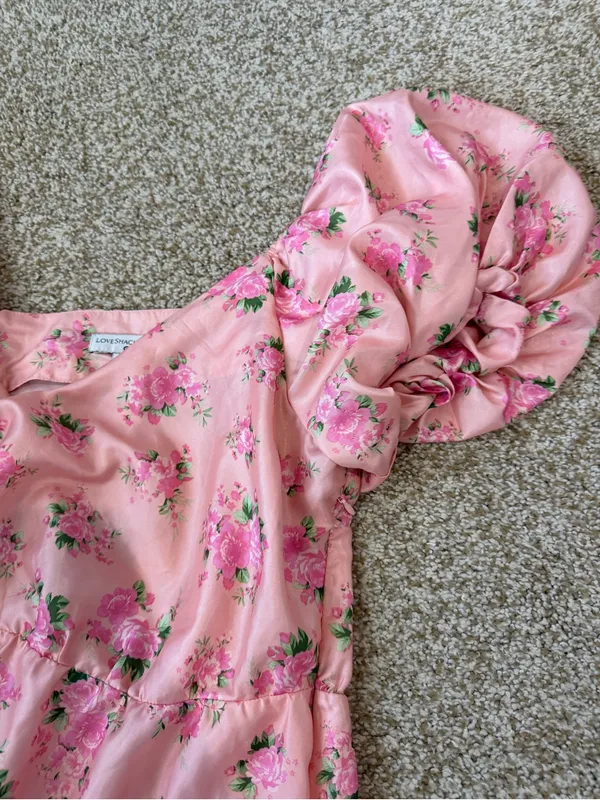 LoveShackFancy x Target Cecile Pink Floral Puff-Sleeve Dress Size 12 - Image 13