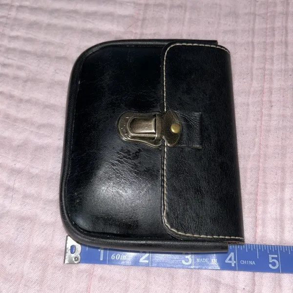 Vintage Black Genuine Leather Pouch for Belt - Image 7