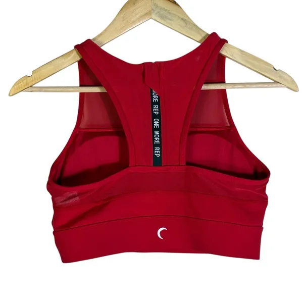 Zyia Active High Neck Mesh Racerback Sports Bra Red One More Rep Size M - Image 5