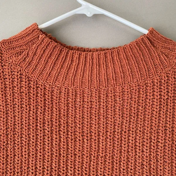 Aerie Relaxed‎ Shabby Slouchy Moody Earth Colors Chunky Knit Sweater XS Orange - Image 7