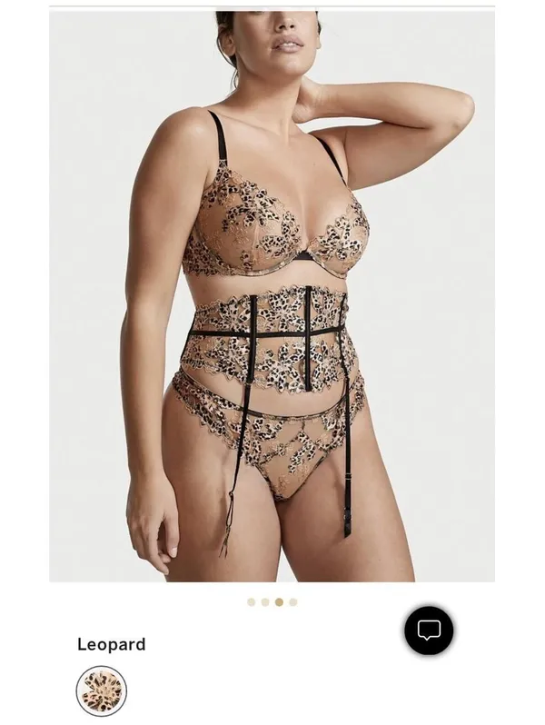 NWT Victoria’s Secret Lace Waist clincher Garter Hooks Xs/S Animal Print Floral - Image 7