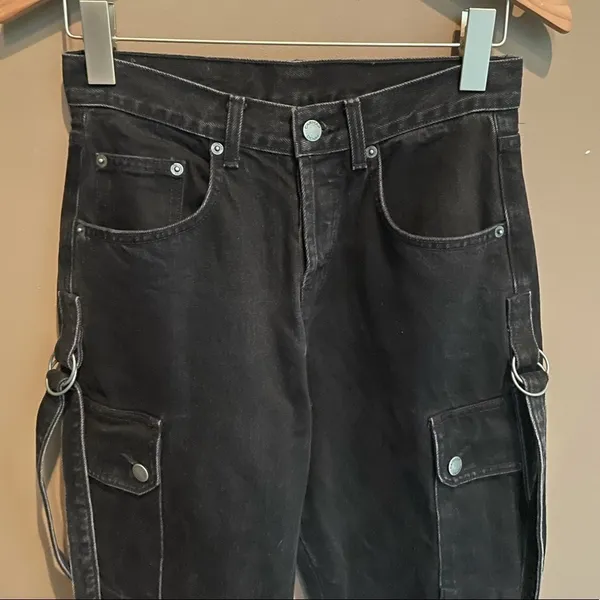 Carmar Haedus Super Baggy Cargo‎ Jeans Black 24 - Image 5