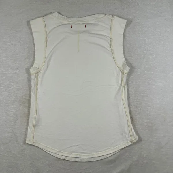 We The Free‎ Free People Ivory Cotton Muscle Tank Top Exposed Seams Large - Image 8