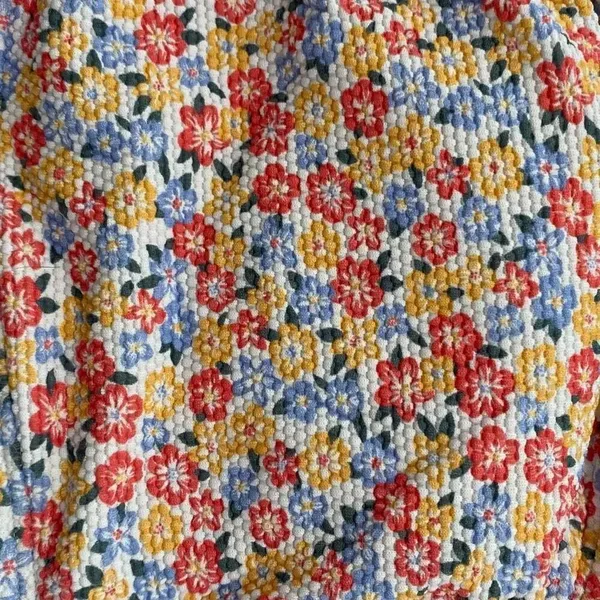 Hollister Smocked Floral Bikini Top | Ruffle Tie-Strap Swim | Size L - Image 6