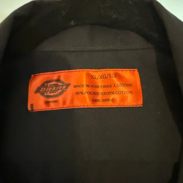 Black Dickies Hot Rod Work Shirt XL Tall SS Top - Image 7