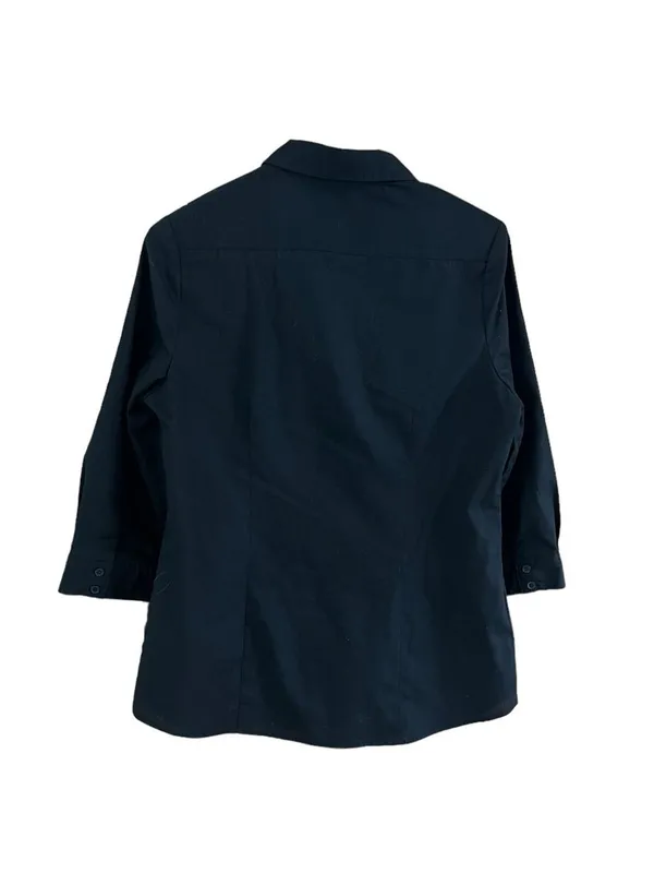 Atmosphere Black Button Up Three Quarter Sleeve Size 8 - Image 3