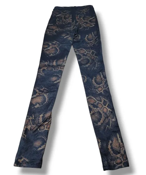 JC JQ Jeans Size Small W22"L30.5" Stretchy Skinny Jeans Snake Skin Print Python Print - Image 3