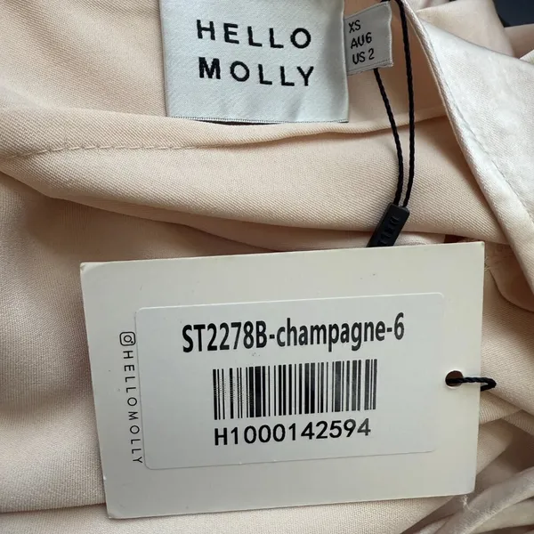 Hello Molly Expressed Permission Mini Dress Women's XS 2 Champagne Satin NWT - Image 16