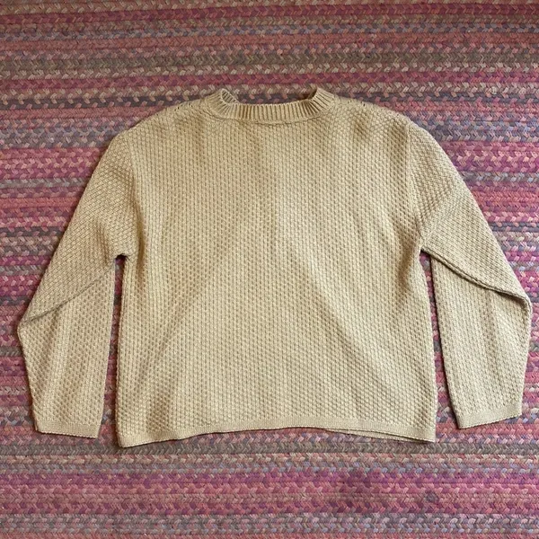 Vintage Basic Acrylic Brown Knit Button Up Cardigan Grandma Sweater - Image 5