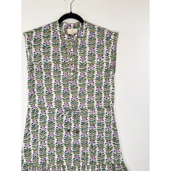 Perry Walker Womens Dress Green Floral Mini Cap Sleeve A Line Boho 1 US Small - Image 4