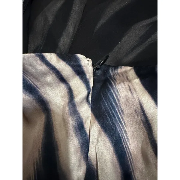 Marciano Los Angeles One Shoulder Maxi Dress Size S Navy Champagne Grecian‎ Slit - Image 9