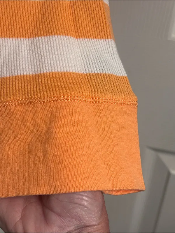 L.R.L. Lauren Ralph Lauren Orange & White Striped Top - Image 5