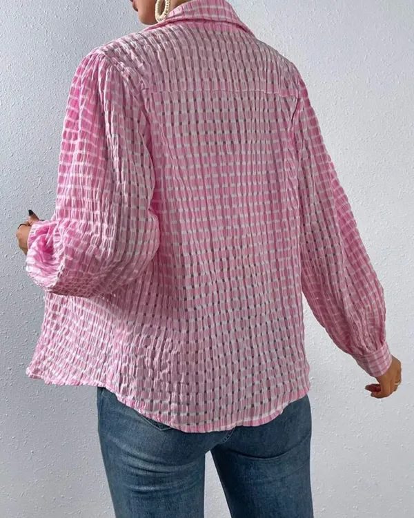 Essnce Plaid Print Button Front Shirt - Image 2