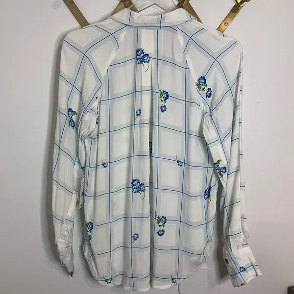 NWT Free People Window To My Soul Blue Floral Button Up XS - Image 9
