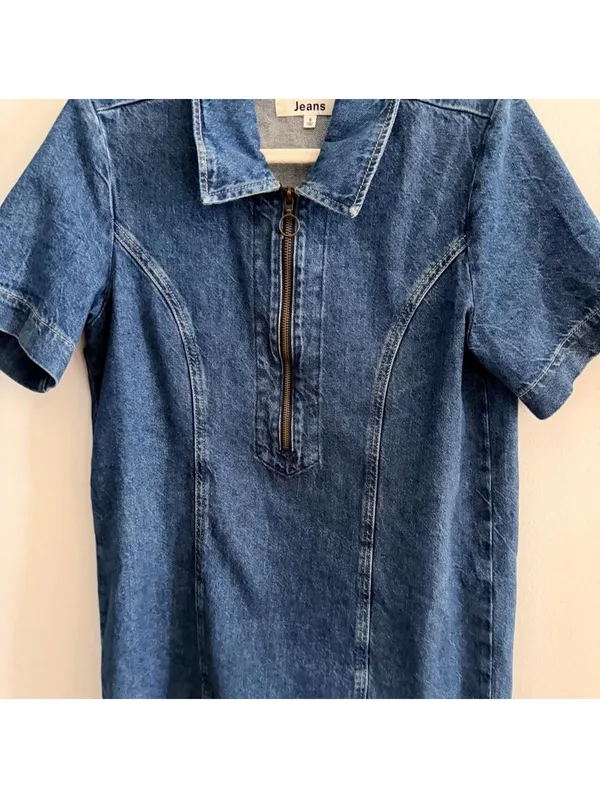 Reformation Loeb Denim Mini Dress - Image 3