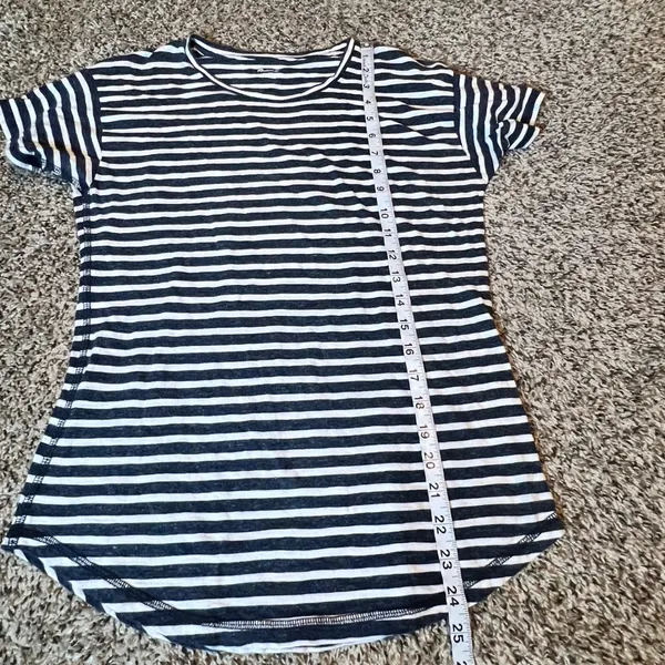 Madewell‎ Womens Navy Blue White Striped Short Sleeve Crew Neck Tee E7709 XS - Image 4