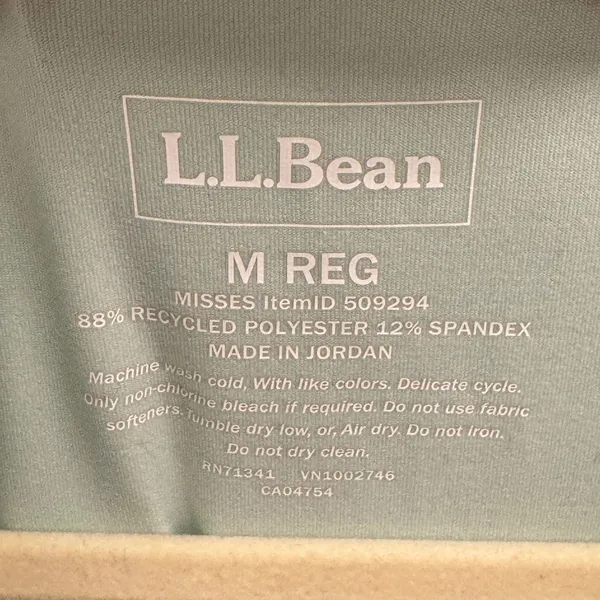 L.L. Bean Mint Green Quarter Zip Hoodie Active Pullover 509294 Size Medium - Image 7