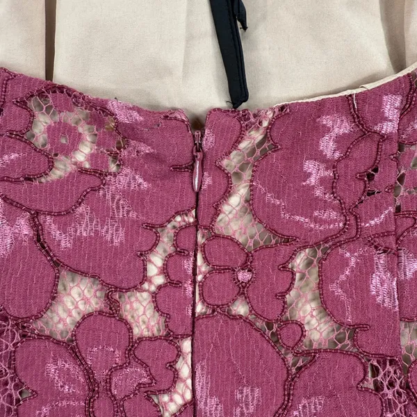WAYF Aubergine Lace Dress Floral Cap‎ Sleeve Lined Party Cocktail Small - Image 10