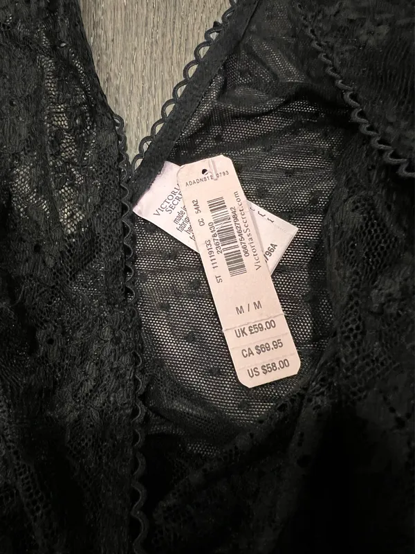 Victoria’s Secret M Black Lace lingerie bodysuit - Image 3