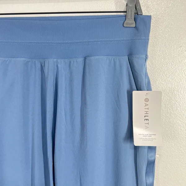 Athleta Nolita‎ Slim Tapered Crop Pants Light Blue Women 14 Pockets Relaxed Fit - Image 8