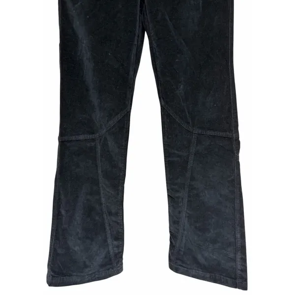 Free People Hit‎ Back Slim Flare Pants Black Velvet Women's Size 8 - Image 5